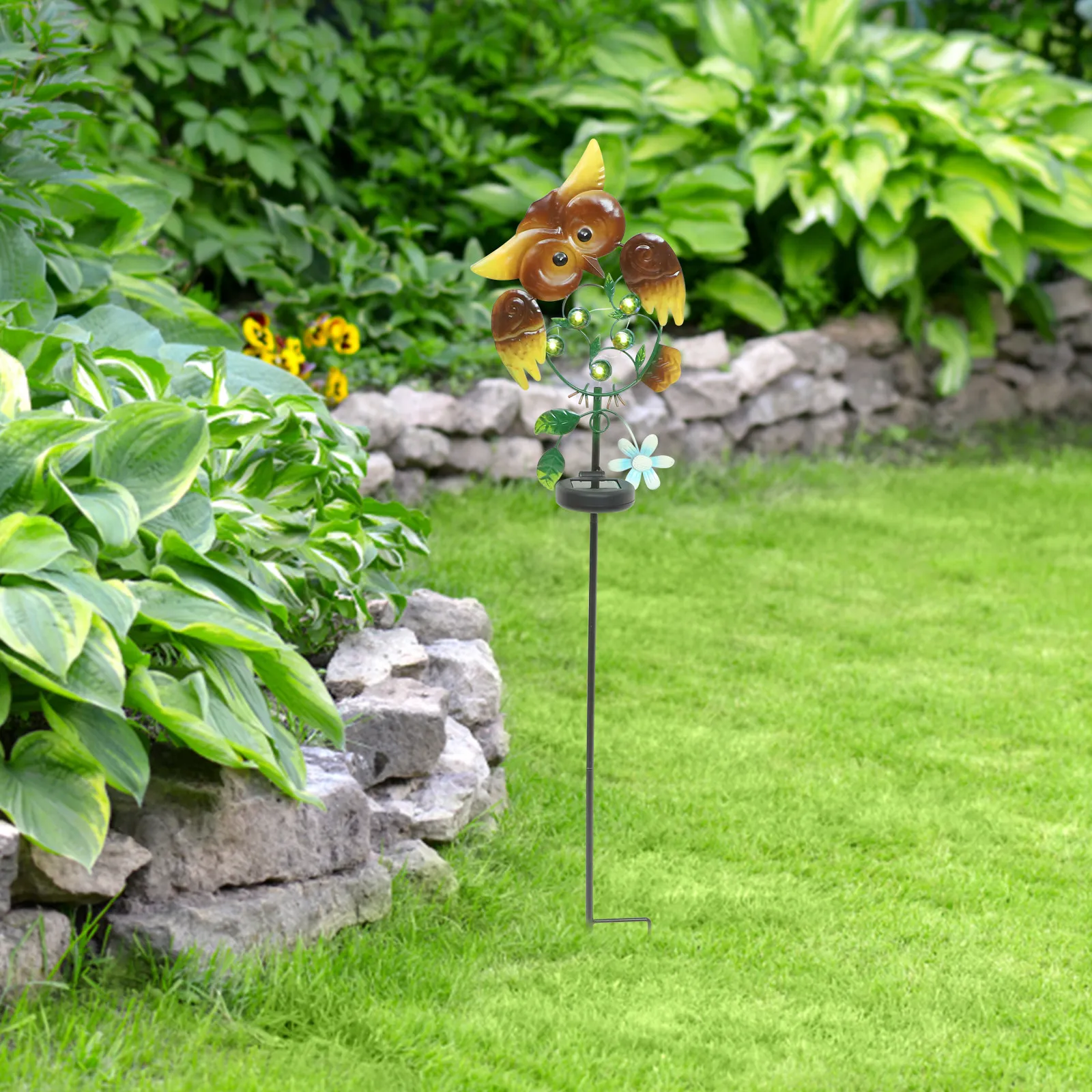 

1 шт. Солнечный светильник-дождемер в виде совы, водонепроницаемый уличный садовый светильник, декоративное освещение для двора