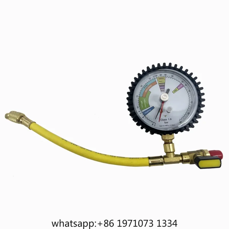 Nitrogen Pressure Gauge Tester for Air Conditioning, Refrigerant, Car HVAC System(R134a, R22, R407C, R410A, R404A, R507, R32)