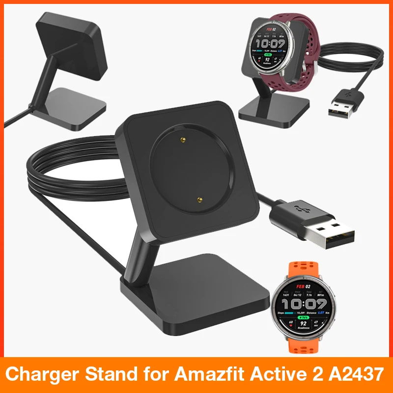 

Charger Stand USB Charger Cable for Amazfit Active 2 A2437 Smartwatch USB Cable Charging Docks Magnetic Replacement Charger Dock