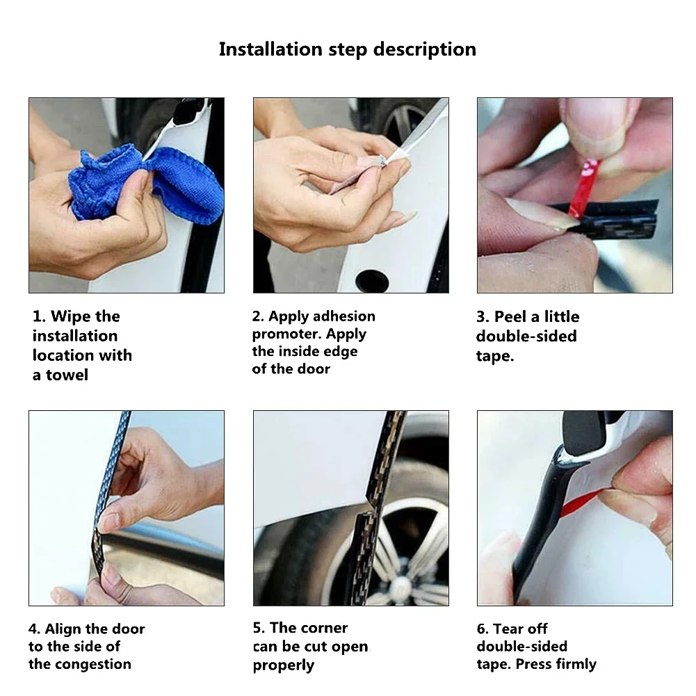 4M Kohlefaser Auto-Türschutzleiste Stoßstangen-Kantenschutz Kratzschutzstreifen Dichtungsleiste Styling Auto-Dekor Aufkleber – Detail 8