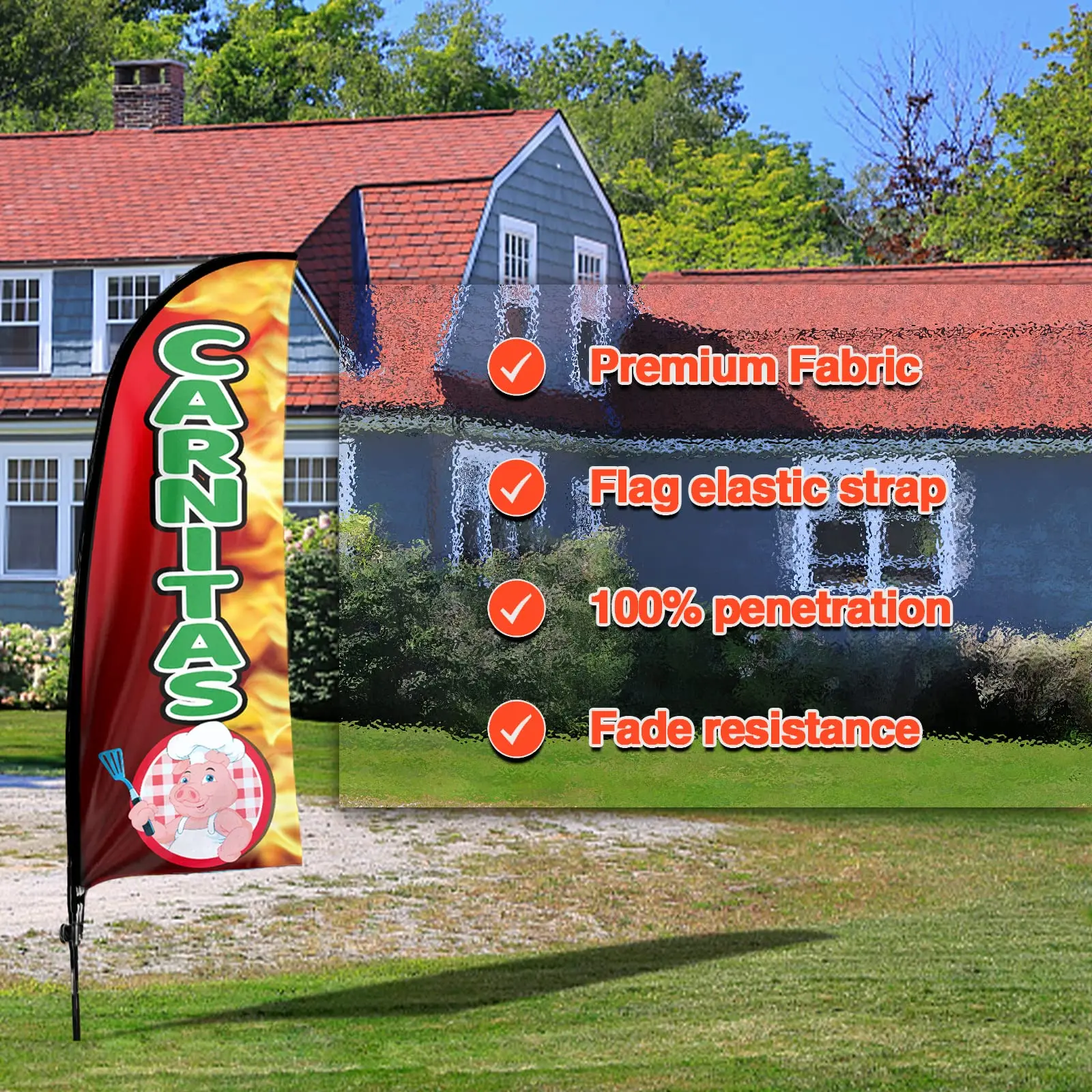 Imagem -03 - Fsflag-carnitas Swooper Flag com Pole Kit Carnitas Publicidade Feather Ground Spike Sinais para Empresas 7ft