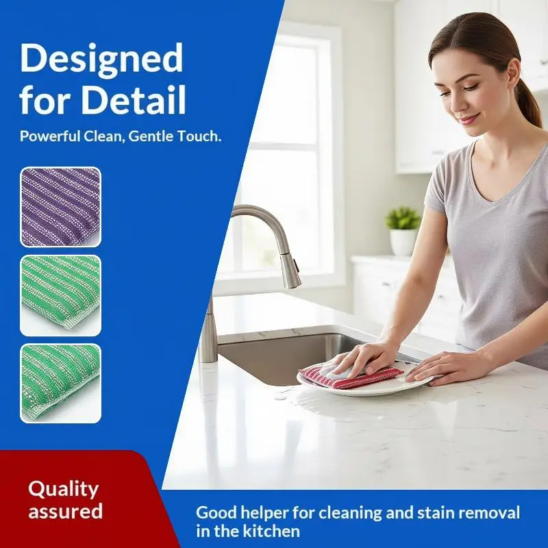 New 12Pcs Washable Cleaning Sponge Easy Clean Random Color Strong Decontamination Pot Cleaner For Daily Use