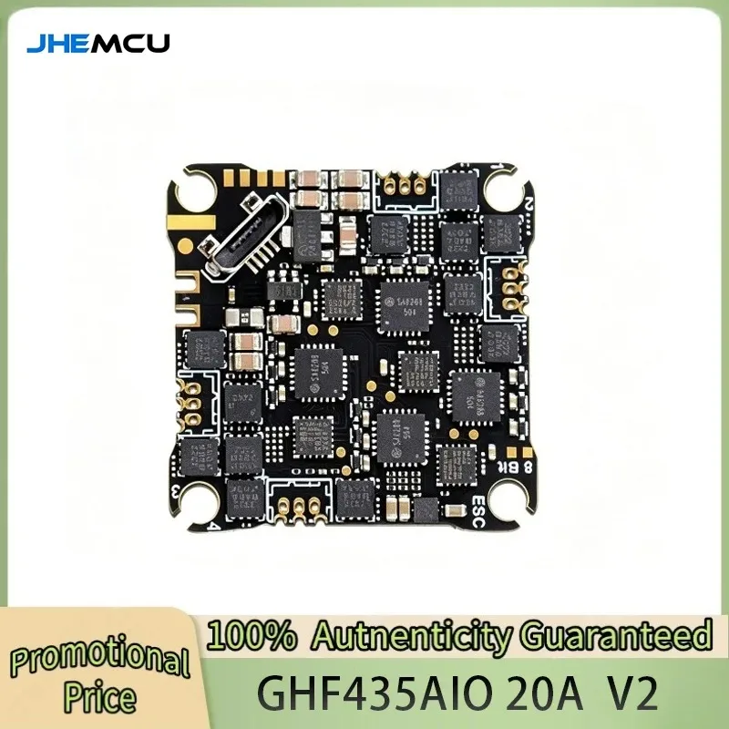 

JHEMCU GHF435AIO V2 20A Flight Controller 2-4S with OSD Baro Blackbox Built-in ELRS 2.4G Receiver for RC FPV Freestyle Drone