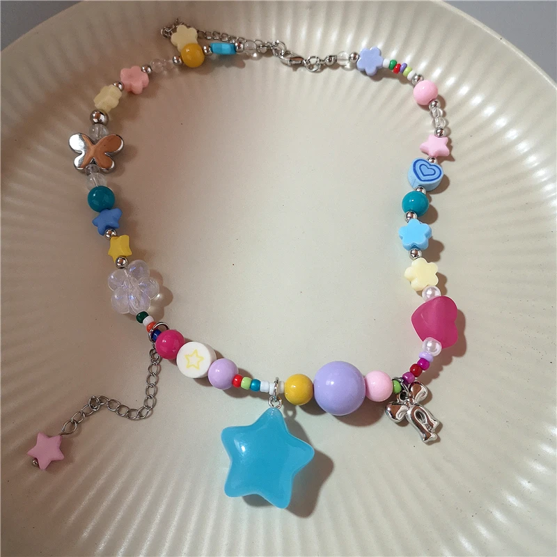 بوهو الصيف لطيف الملونة الأسماك قلادة حبل المختنق قلادة للنساء سحر شاطئ المحيط عطلة حزب مجوهرات الإكسسوارات الهدايا #6