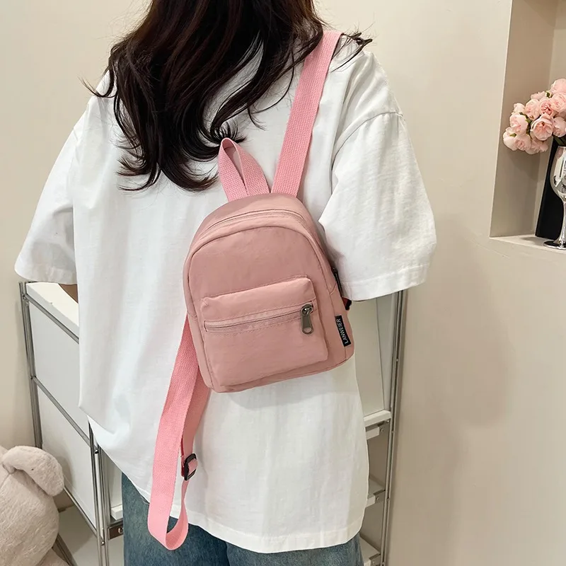 Mini Womens Backpacks Trend Nylon Female Bag Small School Bags White Rucksack for Teen Girls Fashion Casual Backpack