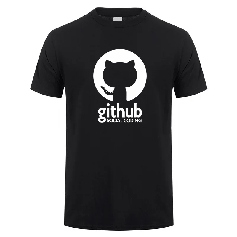 New T Shirt Cotton Tops for Men Github Social Coding T-shirt Summer Unisex Short Sleeve Programmer Tops Tee LH-150