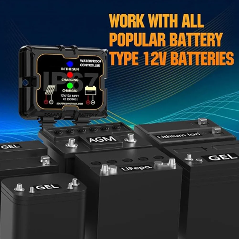For Outdoor Solar Panels Solar Controller Waterproof Solar Device 12V Solar Battery Charge Controller