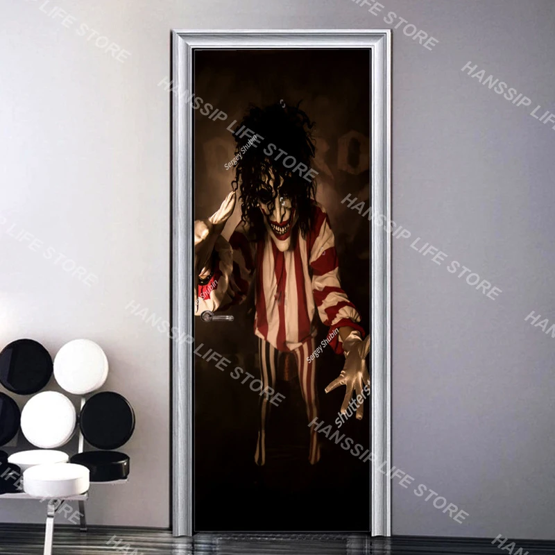 Halloween Horror Ghost Door Sticker Removable PVC Waterproof Door Sticker Living Room Home Decoration Lifelike Bloody Hand Mural - view 6