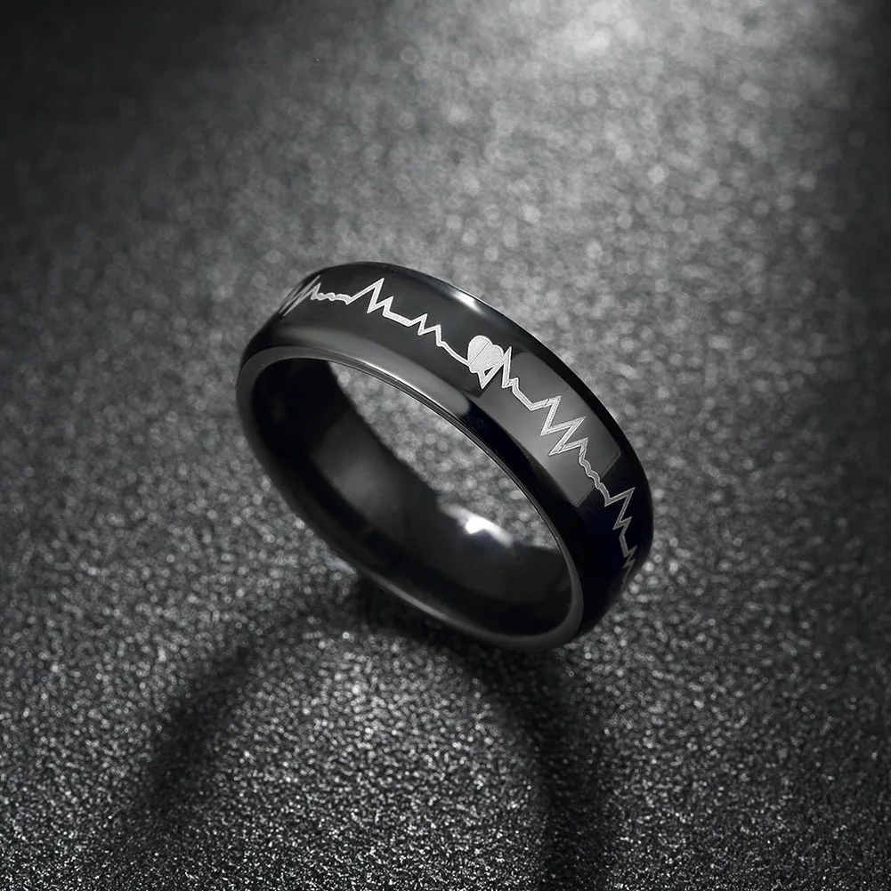 Black Stainless Steel Ring Men And Women Casual Ring Couples Fashionable And Minimalist Jewelry Engagement Anniversary Gift image 3