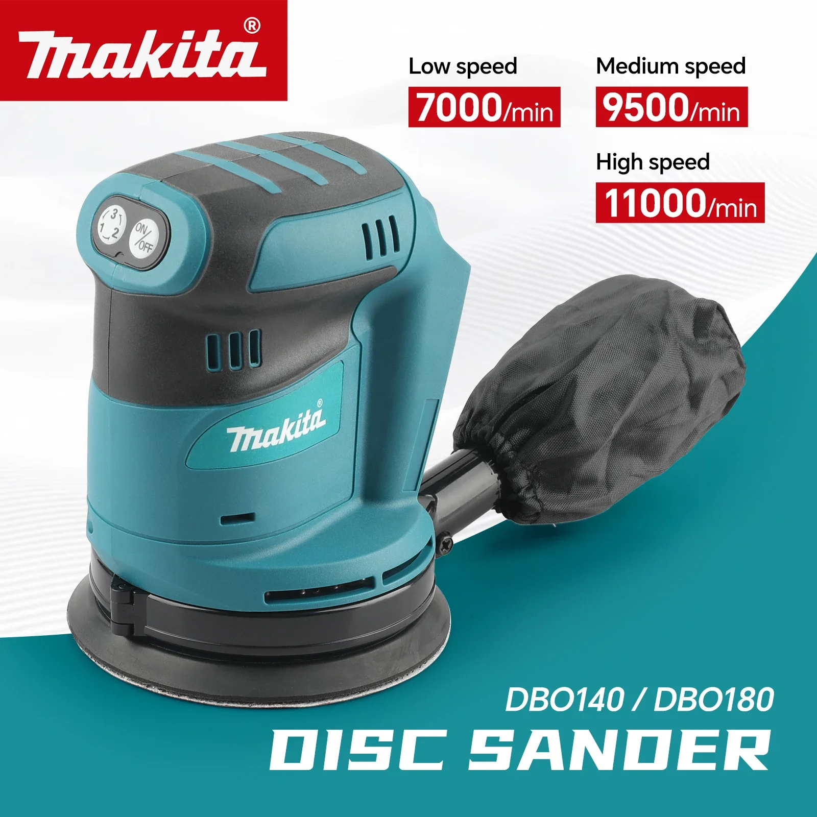 

Makita DBO180Z Cordless Disc Sanding Machine | Ideal for Woodworking & Clay Polishing |For Makita 18V Battery | Bare Tool