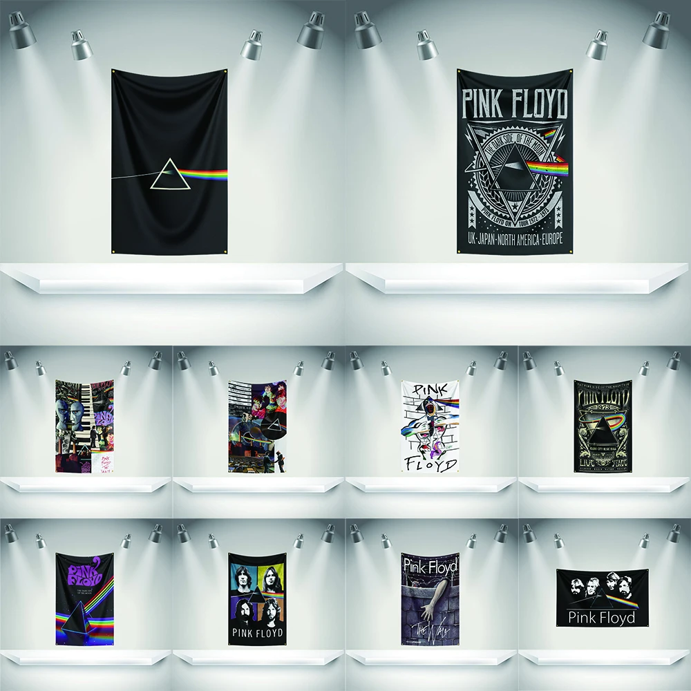 P-Pink floyds Flag Rock Music Band Banner   HD Printing Tapestry Exhibition Music Band Fans Garage Decor