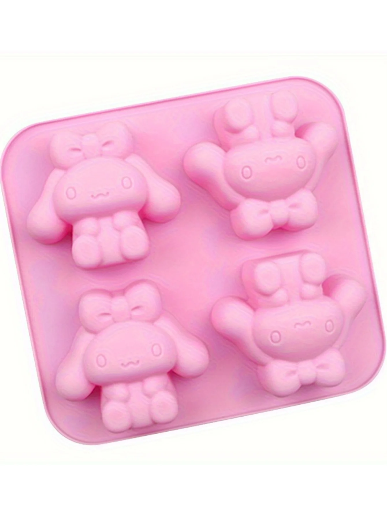 1pc HelloKittys Kuromi Cinnamoroll Siliconen Bakvorm 4-Cavity Food Grade Flexibele DIY Mold voor Cake Chocolade Desserts - afbeelding 1