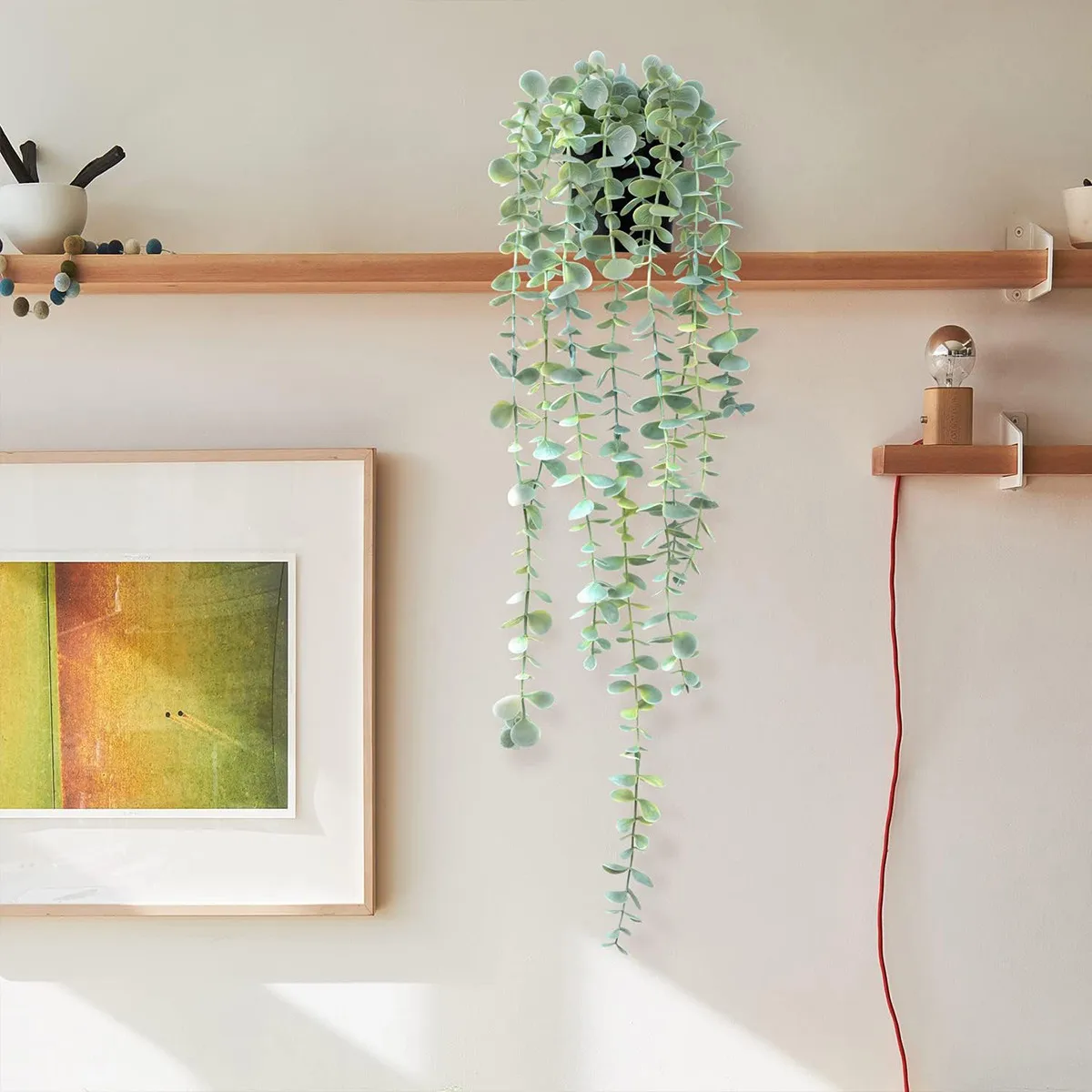 1/2 stücke Künstliche Efeu Hängen Eukalyptus Rebe Kunststoff Pflanze Hause Zimmer Outdoor Garten Tür Wand Hochzeit Party DIY Box Dekorationen – Detail 5