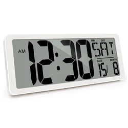 TXL 15-Inch Large Digital Wall Clock with Alarm Timer And Calendar Features Indoor Temperature Display for Home Office Decor