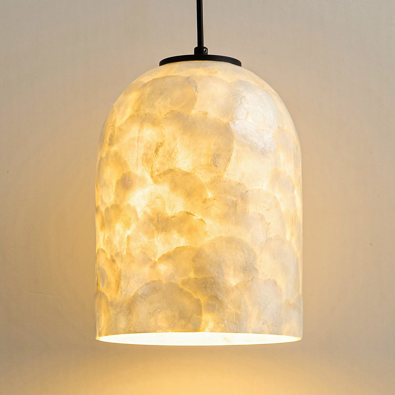 Nordic Glass Shell Pendant Light Bedroom Bedside Living Room Kitchen Island Dining Room Hallway