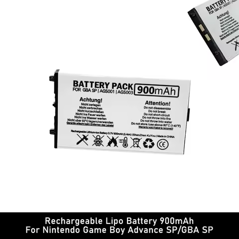 For Nintendo GBA SP Lipo Battery GAME BOY ADVANCE SP Battery Pack 3.7V 900mAh Lithium Ion Battery for GBA SP Game Consoles
