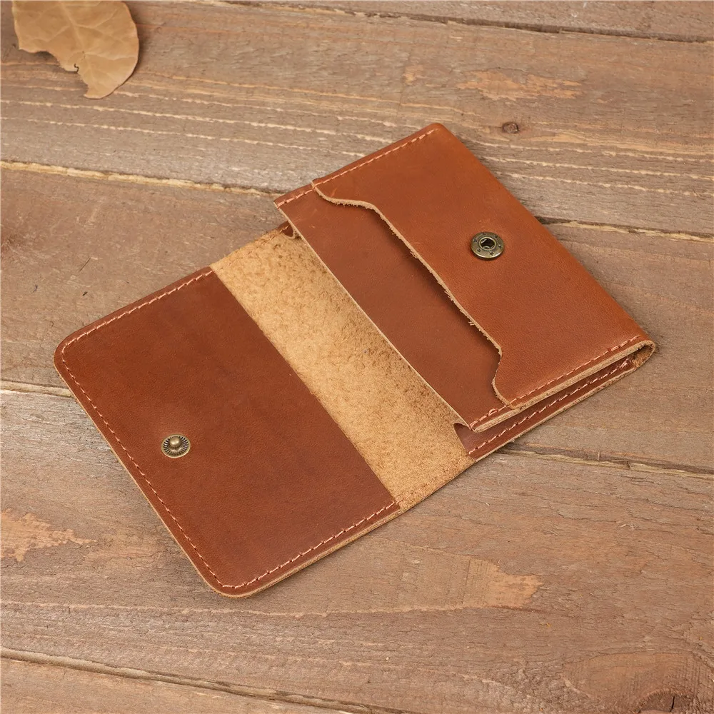 1151 Unisex Thick Leather Cowhide Wallet, Retro Crazy Horse Leather Small Wallet, Portable Casual Card Bag