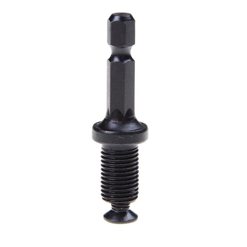 Drill Chuck Hex Shank Adapter 1/4 to 3/8 Inch Male Thread Featuring Thrust Bearing Torque for Secure Bit Clamping