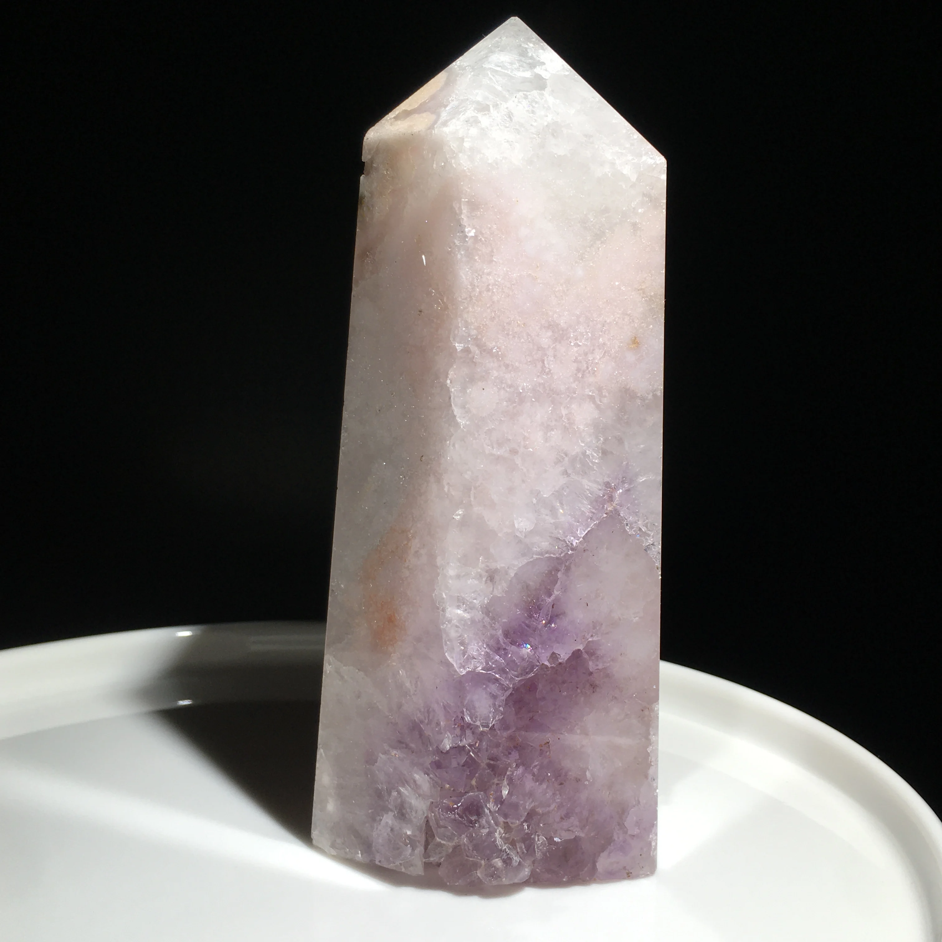 

Pink Amethyst Agate Flower Tower Stone Druzy Quartz Wand Point Aquarium Crystal Natural Healing Living Room Home Decoration