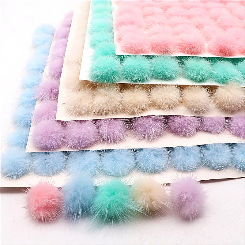 25mm 30mm 40mm prawdziwe Mini norek Pompon futrzany Diy Pompon futrzaste kulki do szycia na breloku czapki z szalem DIY biżuteria akcesoria