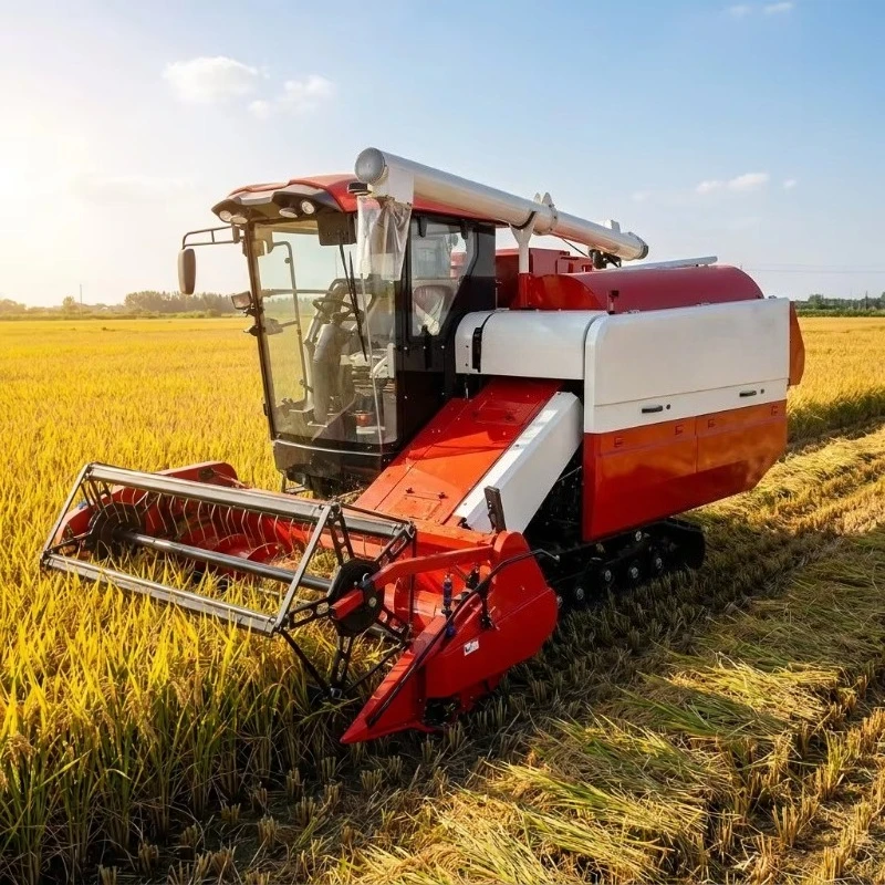Crawler Rice Combine Harvester Large Capacity Grain Tank Reduces Unloading Frequency For Continuous Rice Harvest In Peak Farming