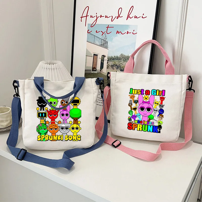 

Sprunkis Series Women Handbag Hot Game Oren Pinki Simon Canvas Shoulder Bag Cartoon Small Student Crossbody Messenger Bags Gifts