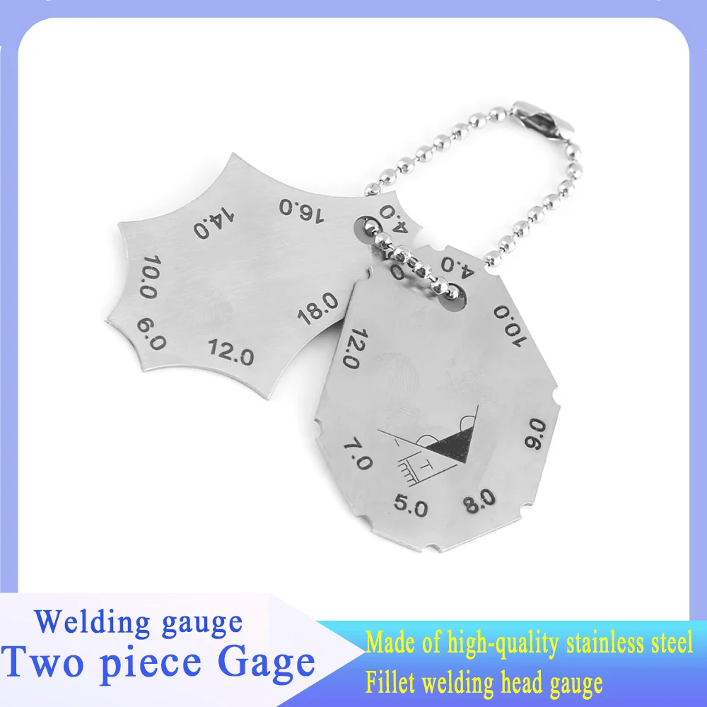 Welding Gauge Two piece Gage Fillet Weld Tee Joint Welding Throat Depth Leg Length Gauge Ruler Two piece Gage Welding Ruler