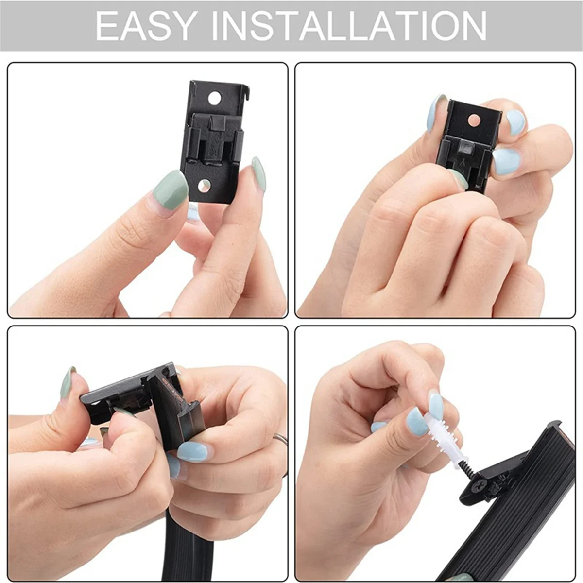 

Гибкие потолочные гладкие направляющие с монтажными крючками и роликами, проставка для штор для автофургона для общежития, гостиной, офиса, кухни