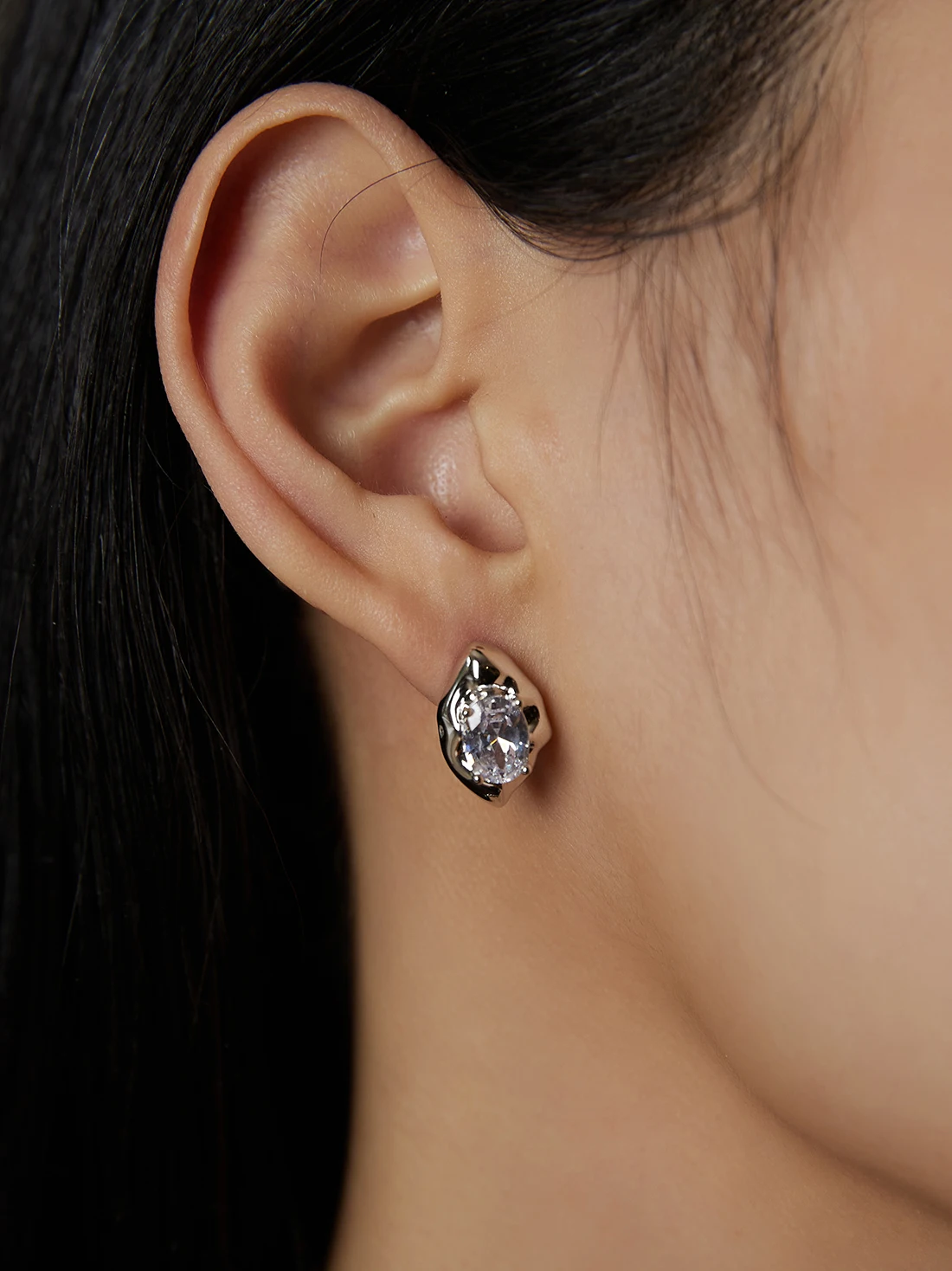 Brass With 18K AAA Zircon Eye Crystal  Earrings Punk Party Gown Runway rare Boucle d'oreille Korean Japan Style Fashion