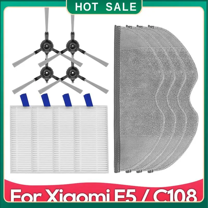 

Для робота-пылесоса Xiaomi E5/C108/CDZC108/BHR7969EU, боковая щетка, швабра, фильтр, запасные части для робота-пылесоса