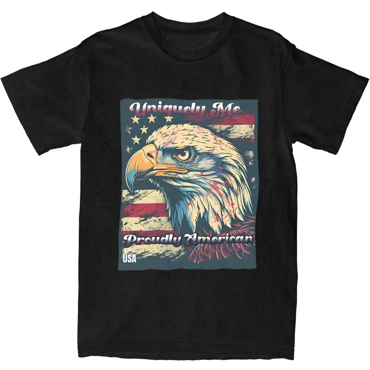 Men's American Eagle Flag T Shirts Independence Day Cotton Top Tees Summer Short Sleeves T-Shirt O-Neck Tee Shirt Big Size 6XL