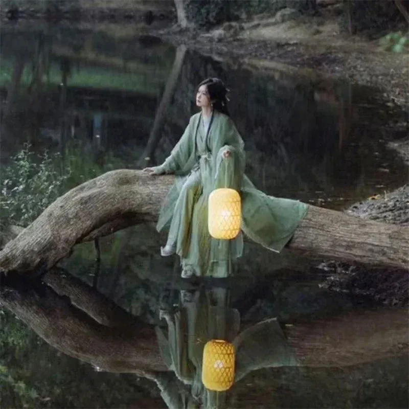 2025 tamanho grande hanfu vestido feminino chinês tradicional cosplay traje verão vestido verde antigo hanfu 2 pçs conjuntos plus size 3xl