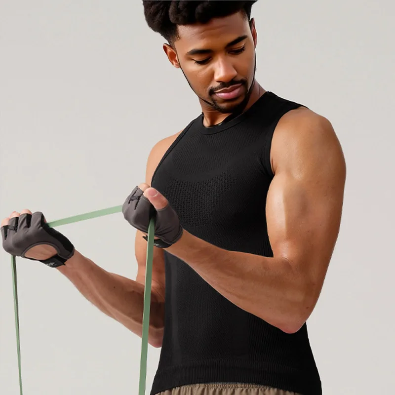 Spring and Autumn Summer Sports Fitness Cycling Speed Drying Tight Moisture Absorbing Breathable Seamless Compression Tops Men