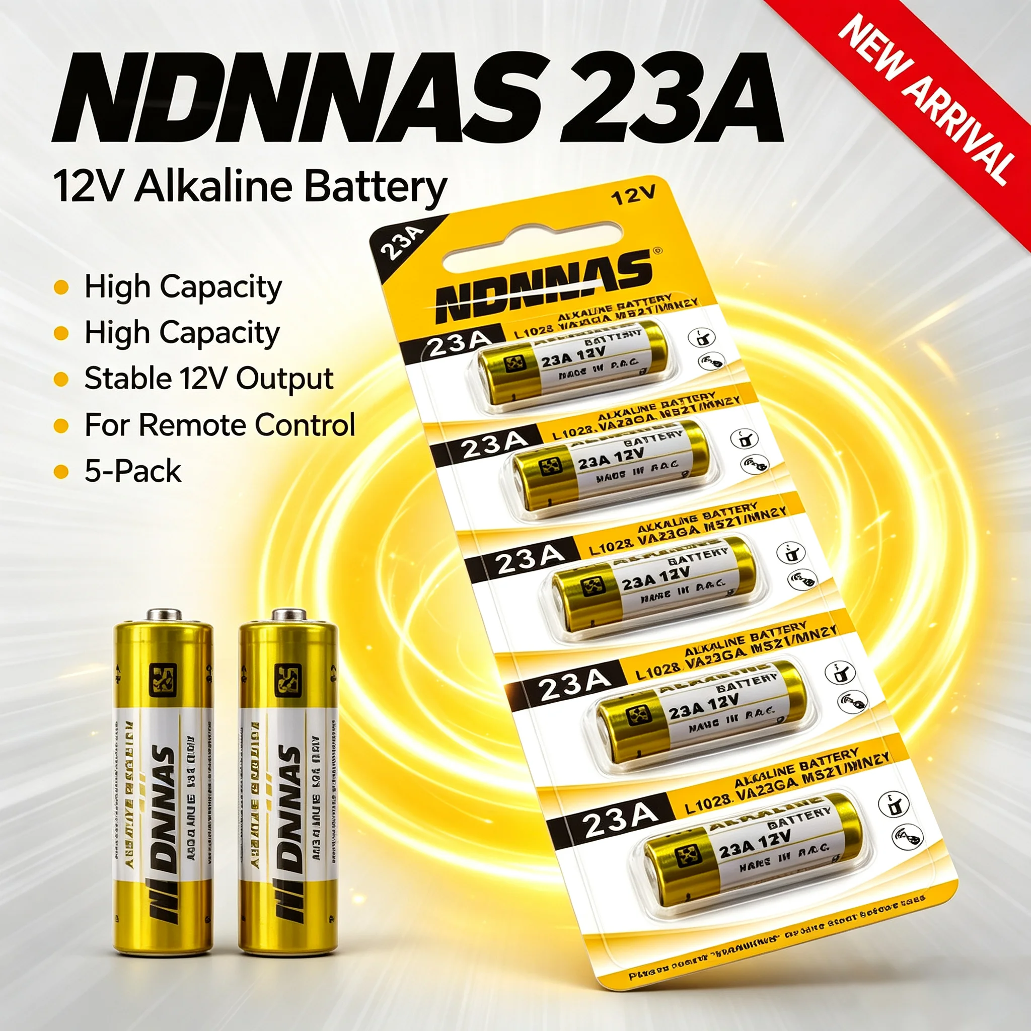 2-100PCS 23A 12V Alkaline Battery A23 E23A L1028 Mn21 V23Ga Long Lasting Power For Doorbell Garage Remote Control HouseholdTools
