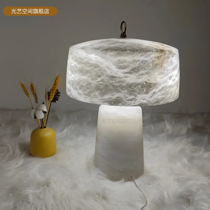 

Spanish marble table lamp bedroom bedside designer creative living room bar hotel model room premium table lamp