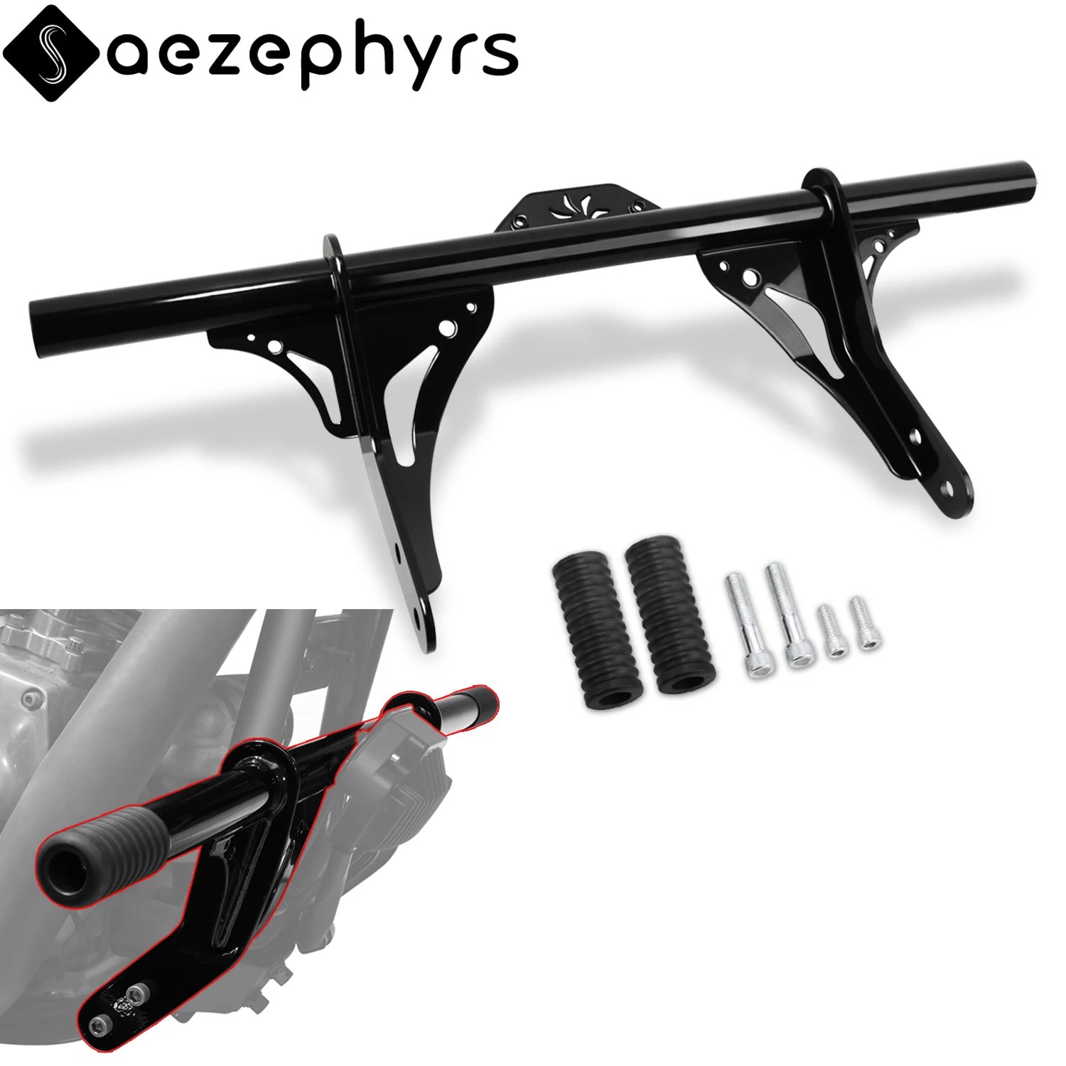 Motorrad Front Motorschutzbügel Sturzbügel Schwarz für Harley Dyna Sports Glid FXDC Fat Bob FXDF Low Rider FXDL Wide Glide FXDWG Mid-Control Modelle 2006-2017