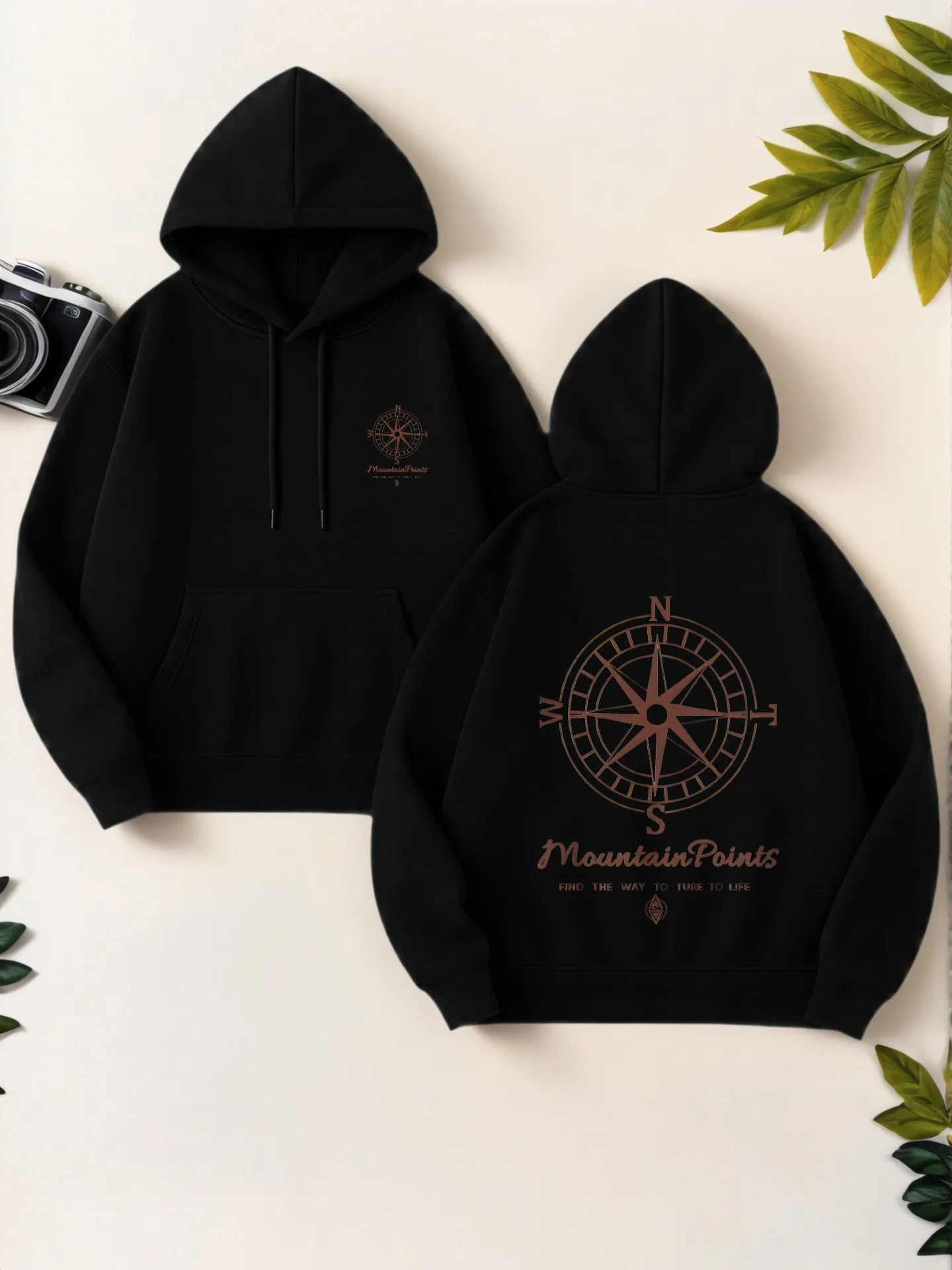 Graphic Hoodie Women, Compass - Print Aesthetic Design, Casual Everyday Wear, Soft Fabric, For Young Men