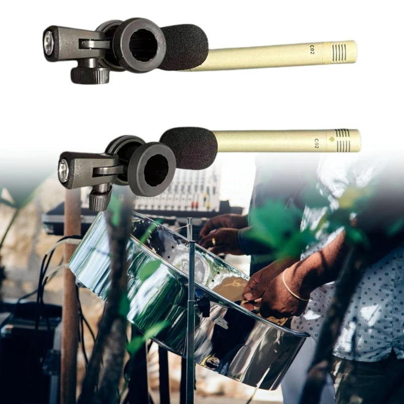 Metal Body Drum Set Pickup Pair for Stage Use and Recording Focused Pattern Instrument Units for Drum Set 55KD