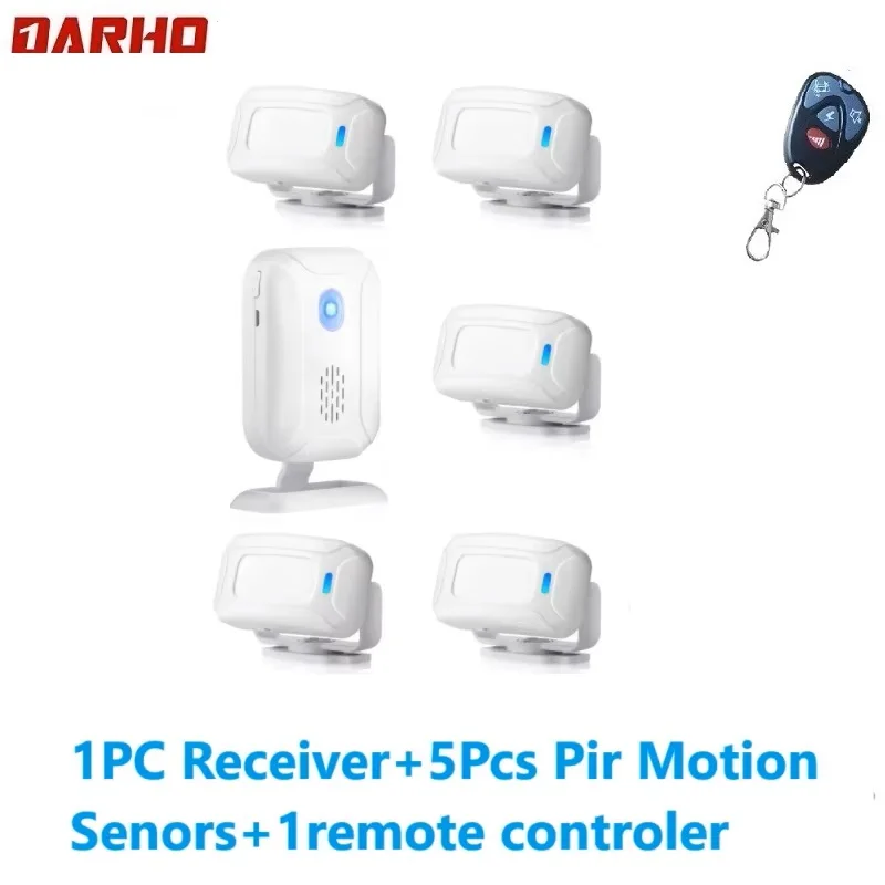 Darho Alarm 36 Ringtongs Welcome Motion Sensor SecurityDoorBell Chime Wireless Smart Home LED Night Light Door Window Store Shop