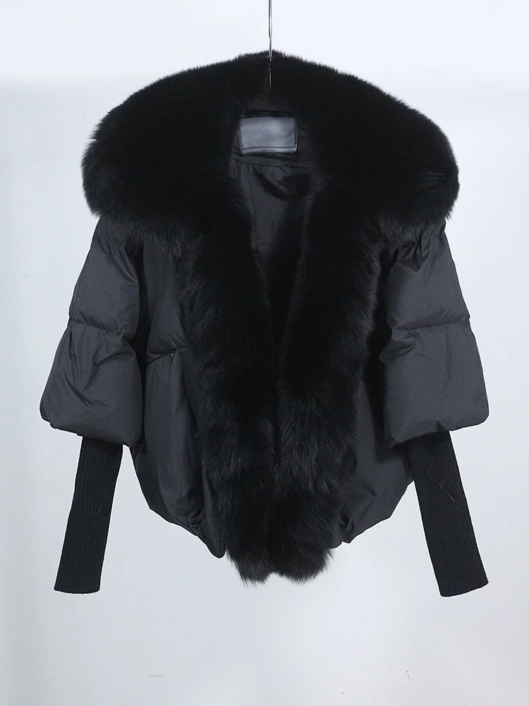 OFTBUY New White Duck Down Jacket Winter Women Warm Loose Coat Natural Real Fox Fur Collar Thick Luxury Outerwear New Fashion