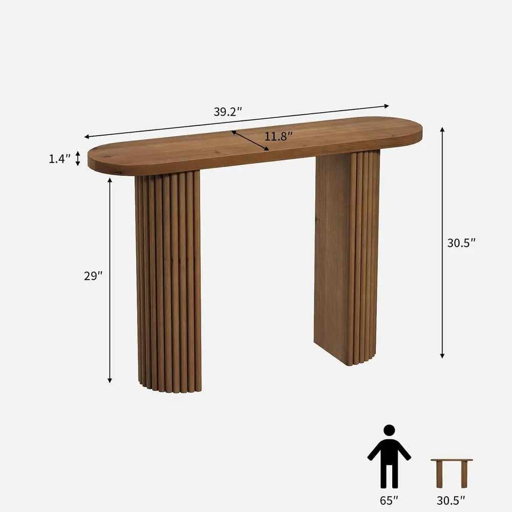 طاولة مدخل حديثة من الخشب الصلب - 39.2 مستديرة، مثالية لخلف الأريكة أو المدخل #2