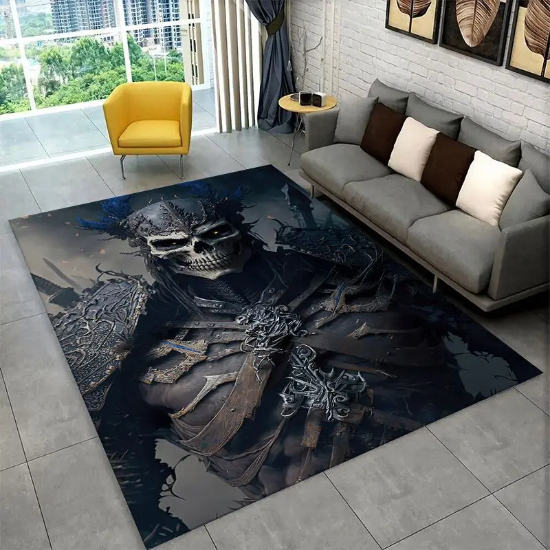 Horror Skeleton Skull Gothic Large Area Rug Non-slip Durable Carpet for Bedroom Living Room Sofa Doormat Home Decor Floor Mat