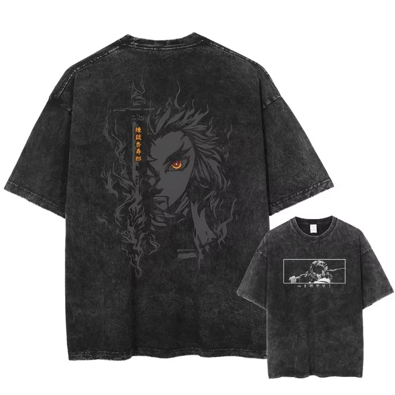 2026 Summer Men's Wash T-shirt, Japanese Anime 