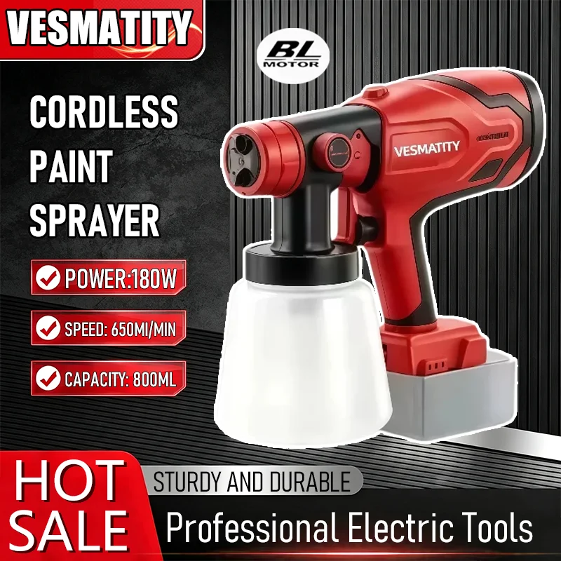 Power Tools Milwaukee - Professioneller, kabelloser HVLP-Farbsprühgerät mit hoher Leistung