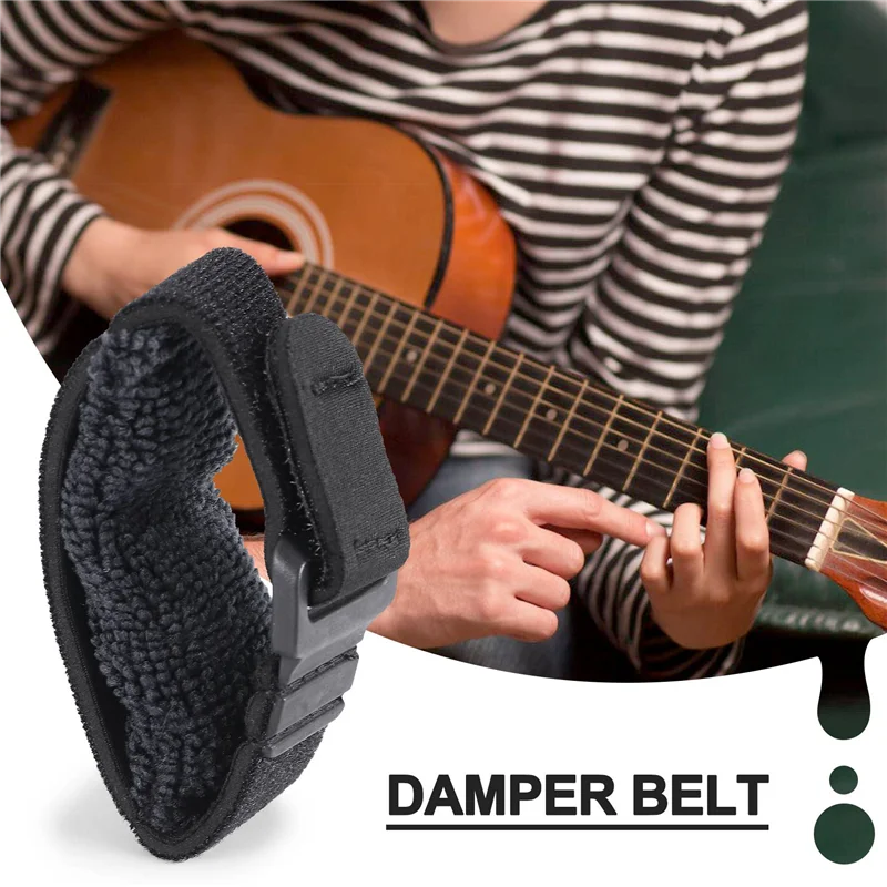 ABJA-2PCS Guitar String Mute Guitar  Tape Damper,Adjustable Fretboard Muting Straps, Musical Instrument Accessories