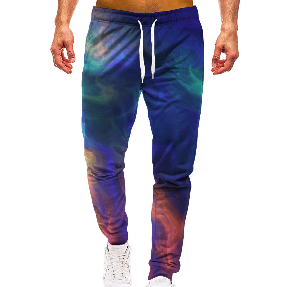 Regenboog Rook Losse Camo Track Gym Joggingbroek Mannen Hip Hop 3D Print Sport Jogger Casual Broek Trekkoord Joggingbroek Kleding