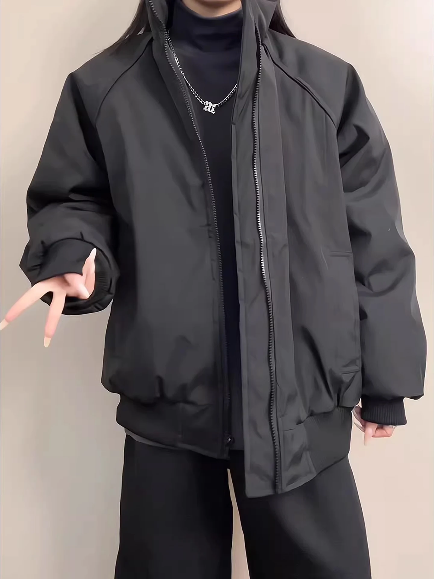 Thiened المحملة واقية ملابس العمل Jaet الرجال معطف القطن الدفء الوقوف طوق oulder ملابس خارجية مناسبة الخريف الشتاء