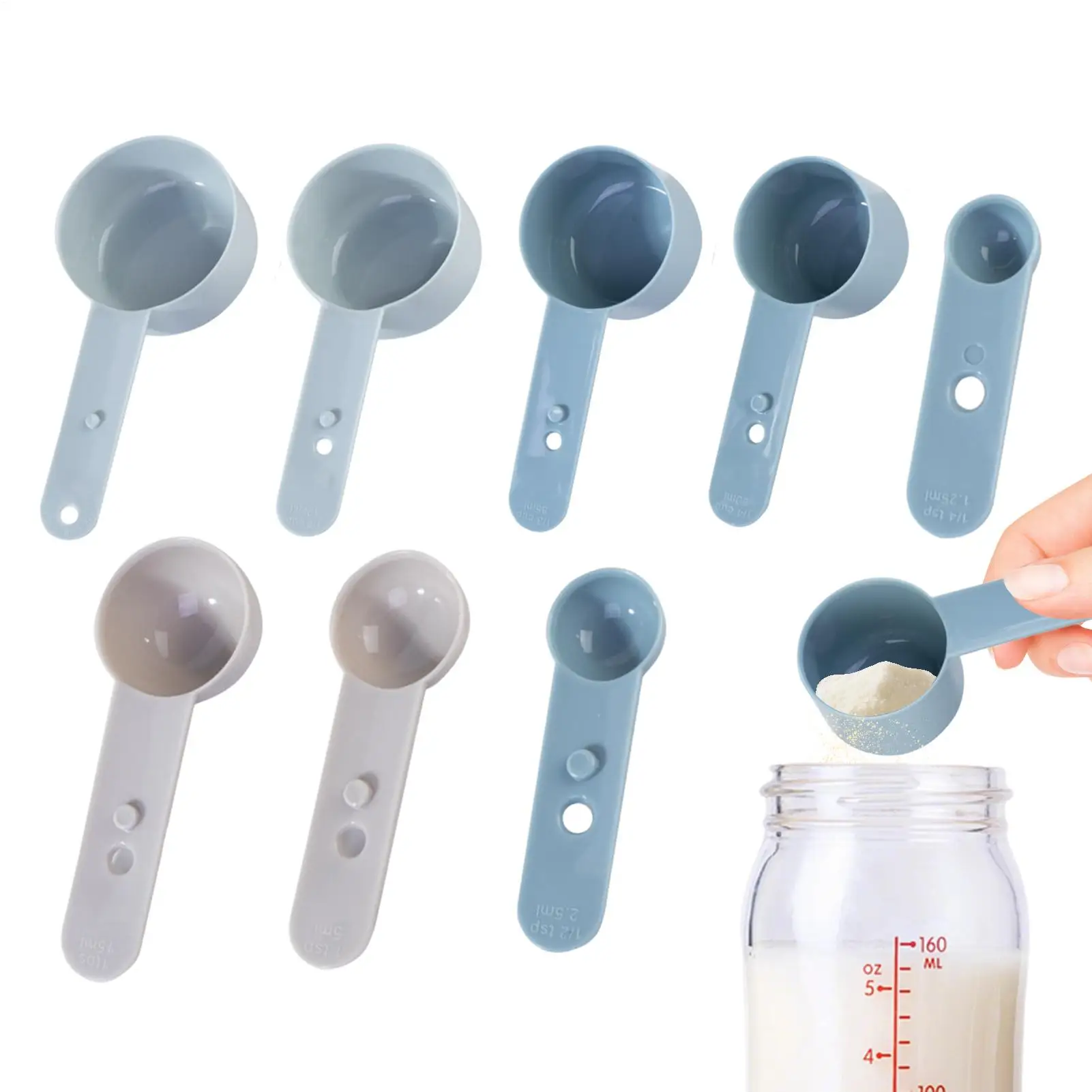 

Набор мерных ложек, 8 шт., штабелируемые кухонные ложки, мерные ложки шеф-повара с длинной ручкой и весами для выпечки, кухни, домашнего шеф-повара