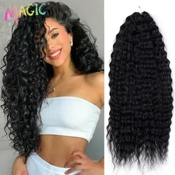Magic Curl Hair Water Wave Twist Crochet Hair Synthetic Braid Hair Black Ombre Blonde 22 Inch Deep Wave Braiding Hair Extension
