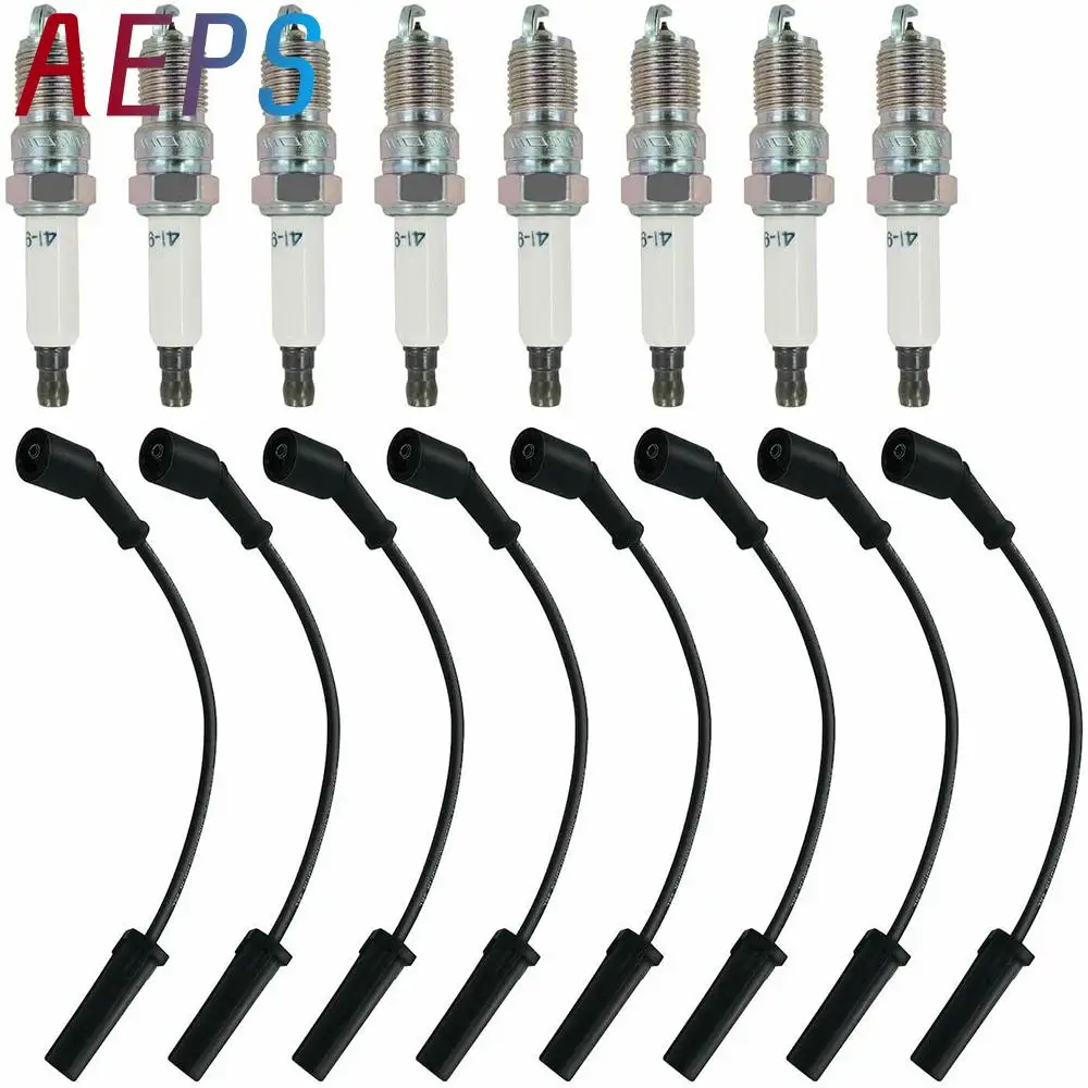 

8PCS Spark Plugs+Wires Set For Chevrolet Buick GMC 4.8L 5.3L 6.0L 9748HH